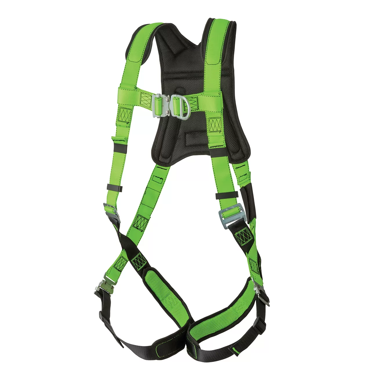 XYEHS EPI-11001L Full Body Fall Protection Safety Harness Belt, 5-Point Adjustment, Front & Back D-Rings, Padded Back Shoulder & Legs, Stab Lock Buckles, Hi-Vis - Image 1