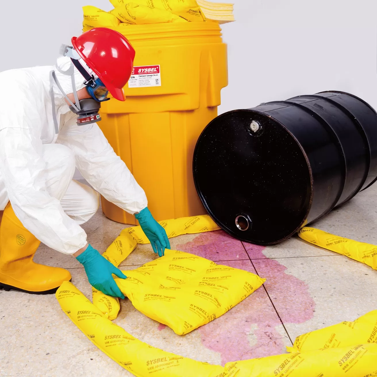 XYEHS SKIT001W 11.5 Gallon/43.5L Oil Only Spill Kit Storage Bag, 39 Pieces - Image 3