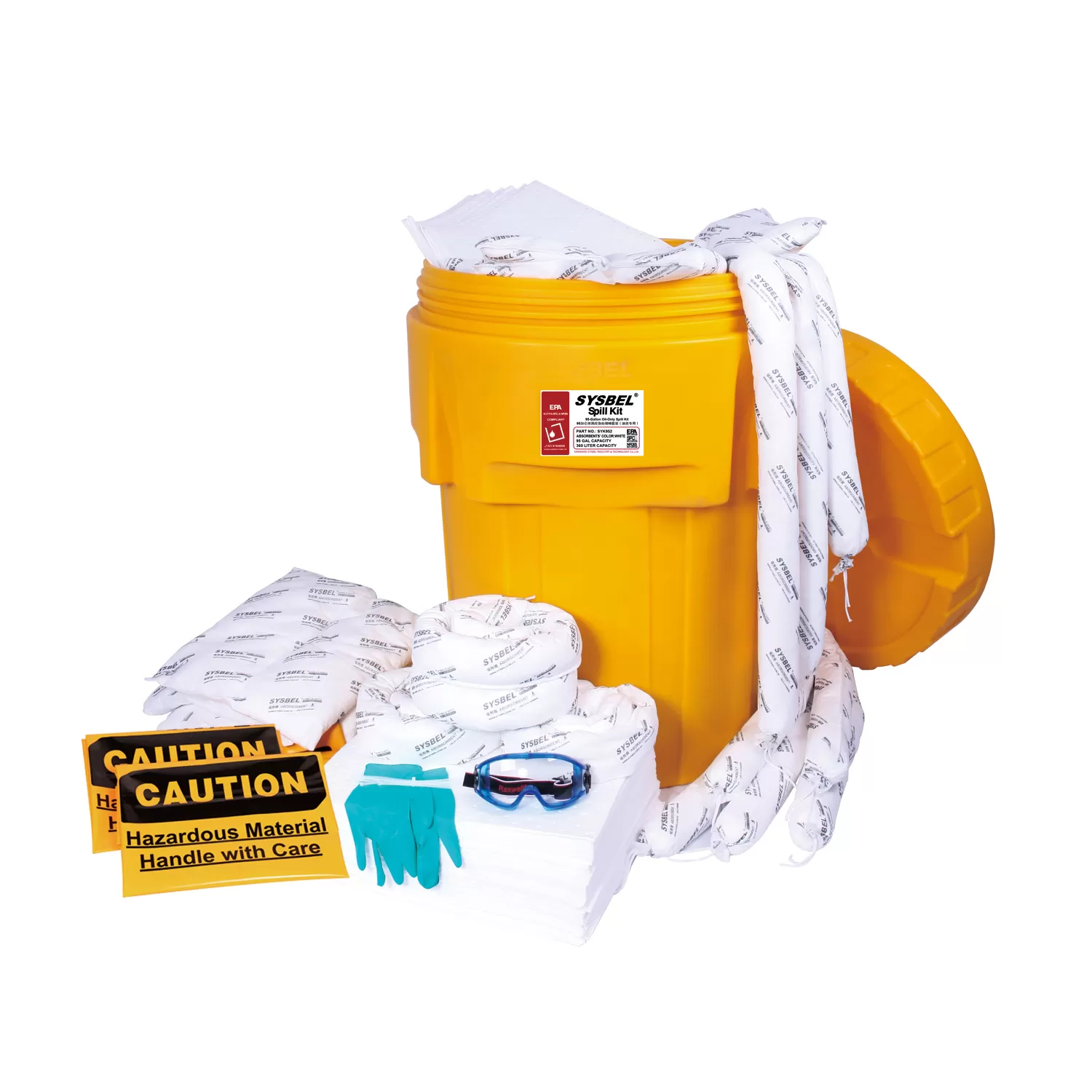 XYEHS SKD200 20 Gal/75.7L Poly Overpack Salvage Barrel Drum, Yellow - Image 4